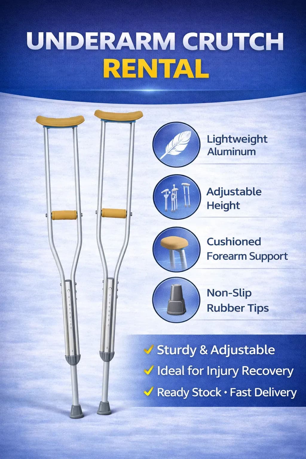 Adjustable Aluminum Crutches